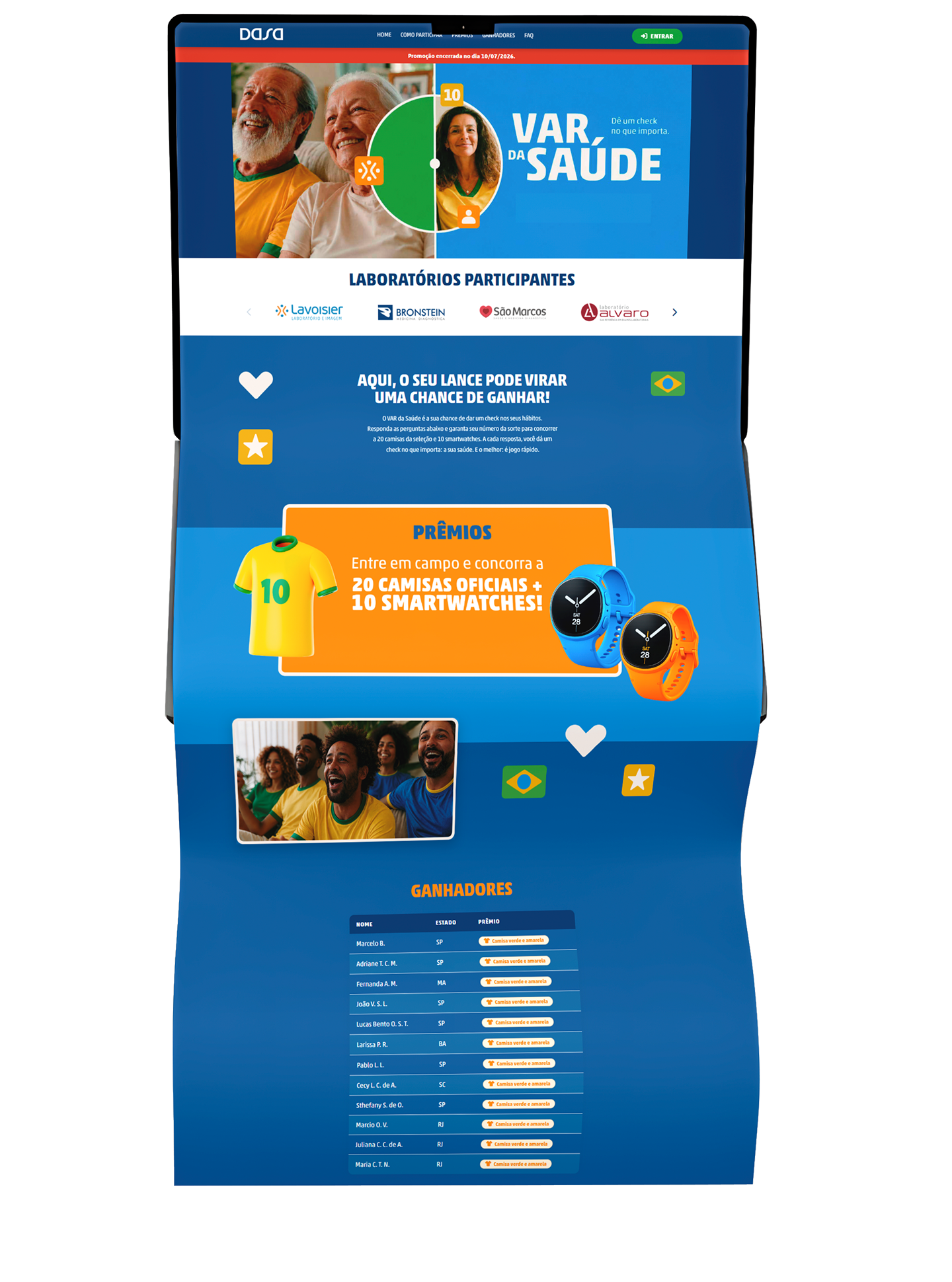 Landing page VAR da Saúde apresentada em notebook