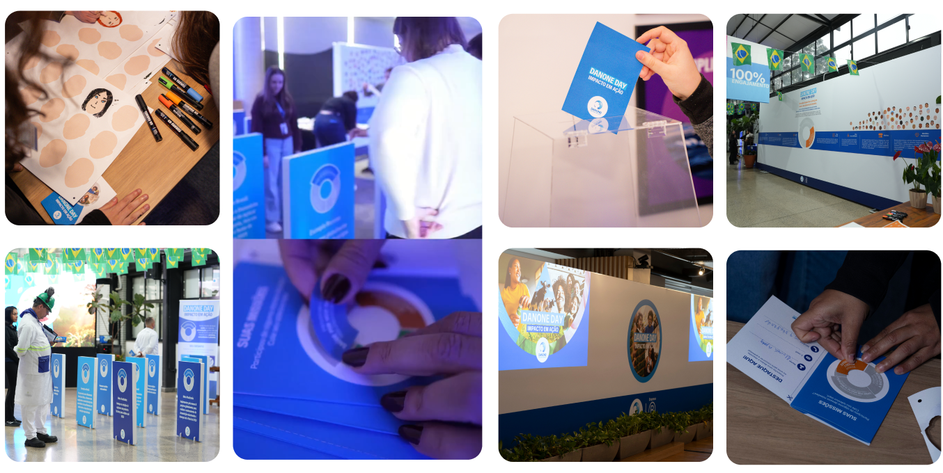 Momentos de reconhecimento, brindes e ativações do Danone Day