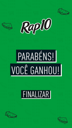 Tela de vitória do game RAP10