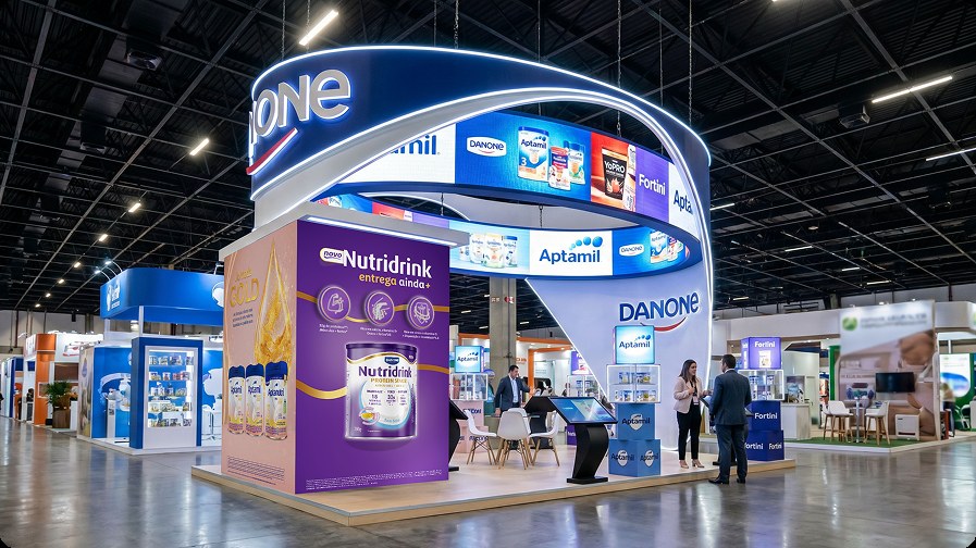 Estande Danone montado no Abrafarma Future Trends 2026