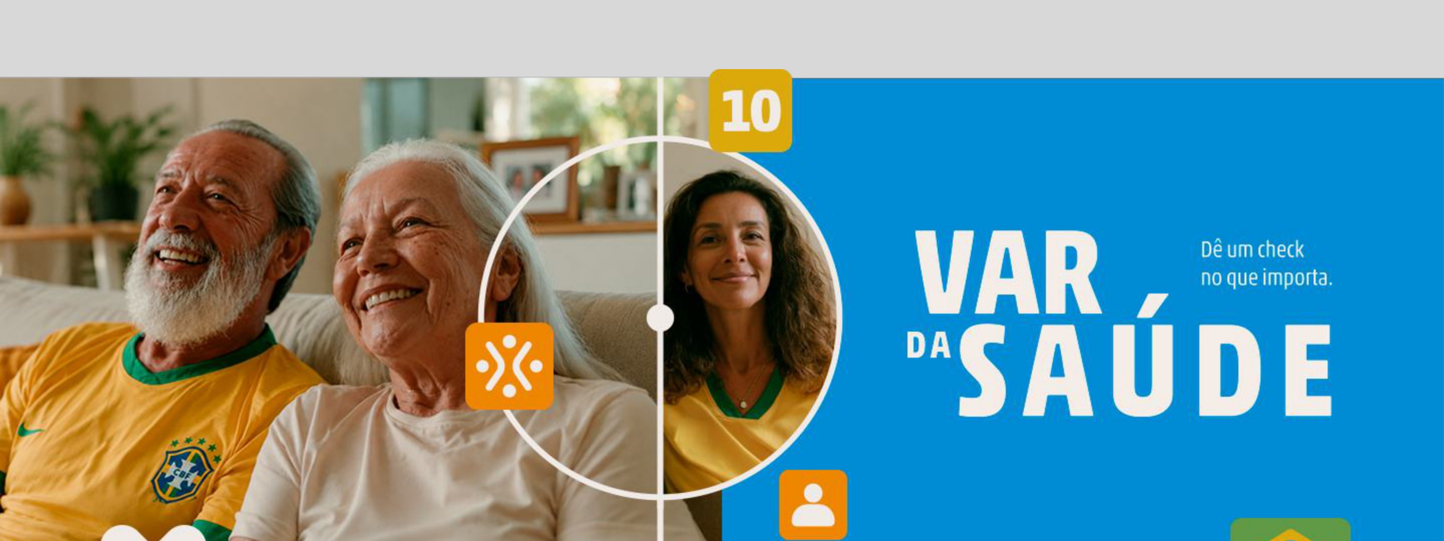 Casal assistindo à campanha VAR da Saúde