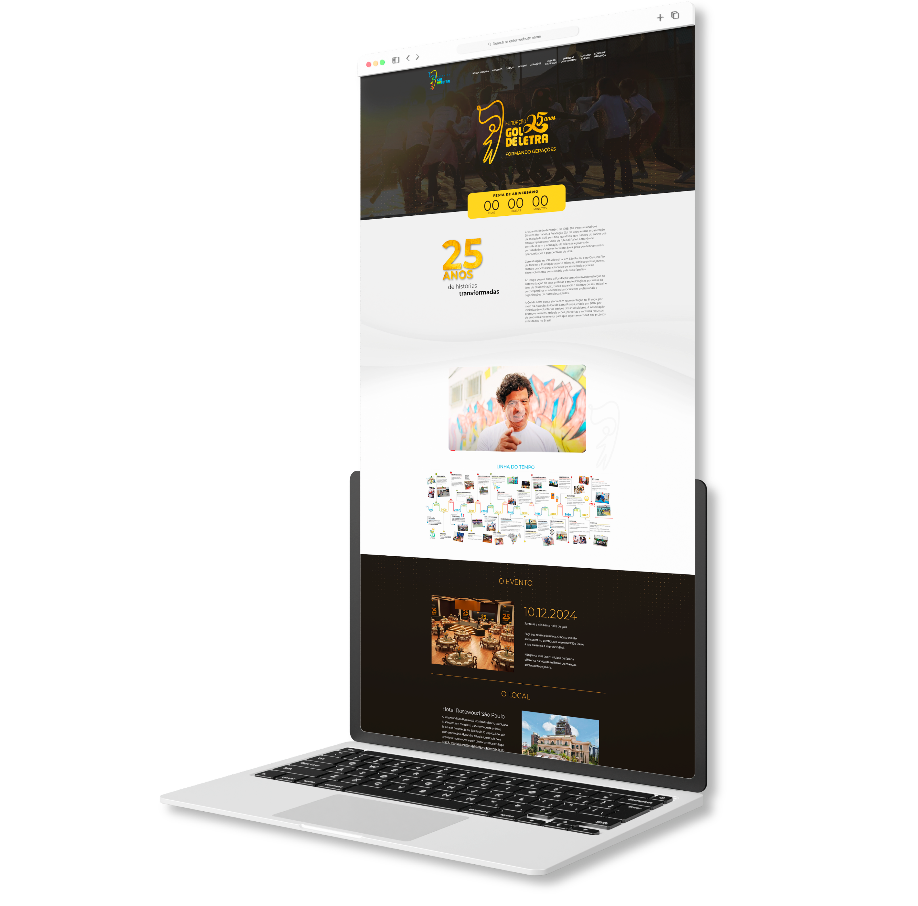Landing page do evento
