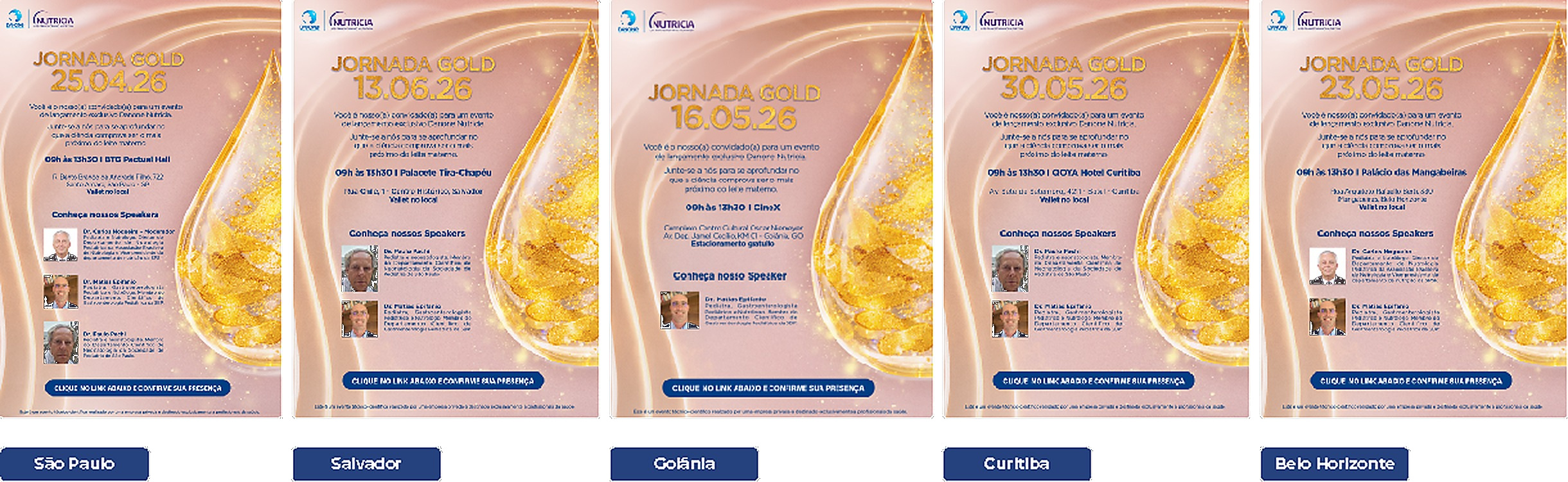 Save the dates das cinco cidades: São Paulo, Salvador, Goiânia, Curitiba e Belo Horizonte