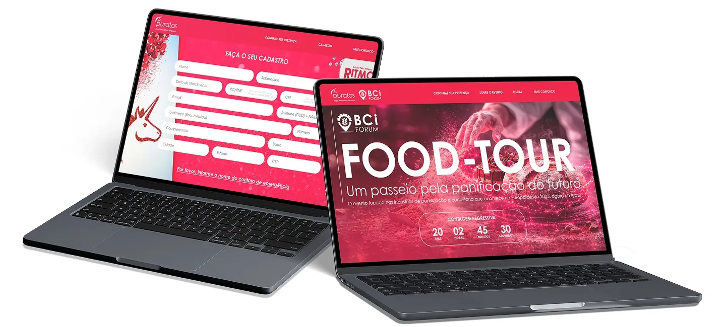 Hotsite do BCi FOOD-TOUR em notebooks