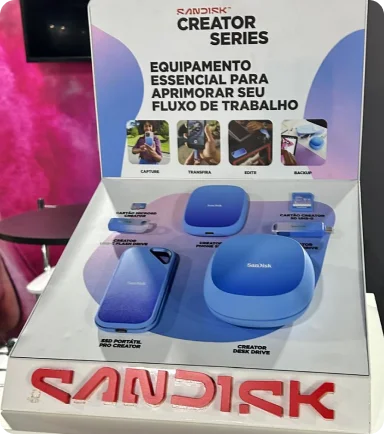 Expositor de produtos SanDisk
