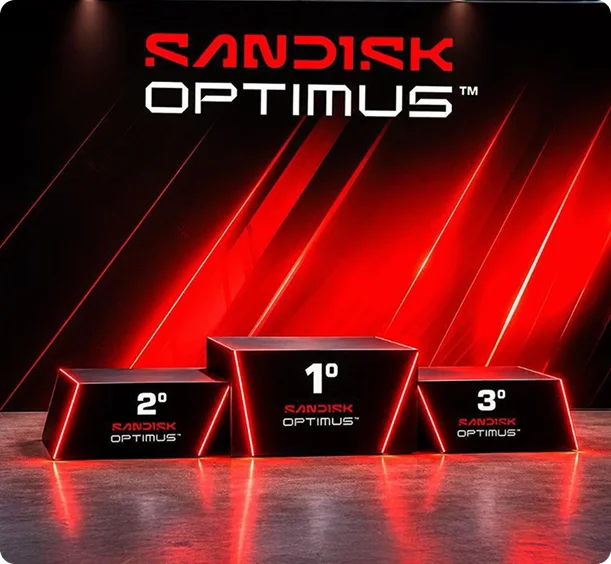 Pódio SanDisk Optimus