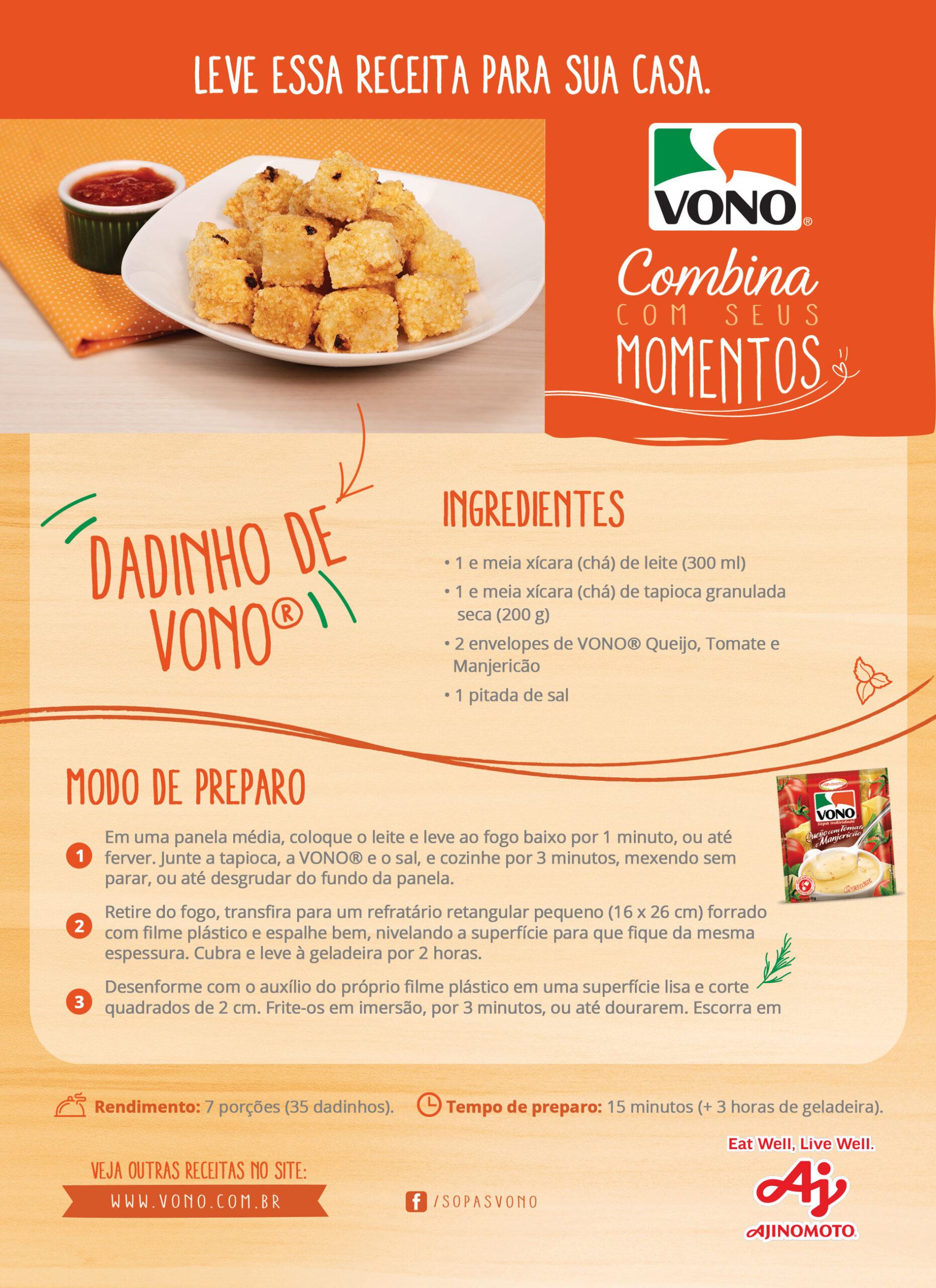 Receita Dadinho de Vono